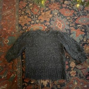 Pop Sugar Black Puff Sleeve Sweater SZ S